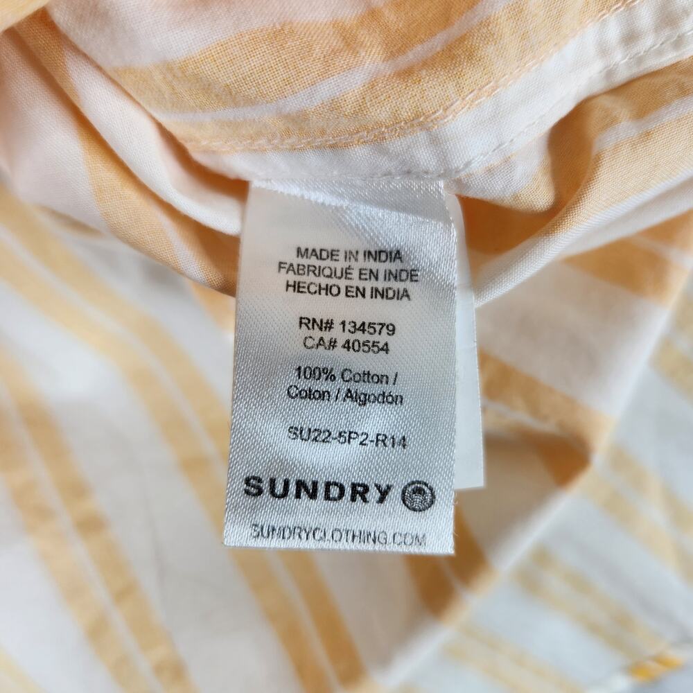 Sundry Button Down Shirt Women's Medium (2) Mango Summer Stripe - Picture 5 of 13